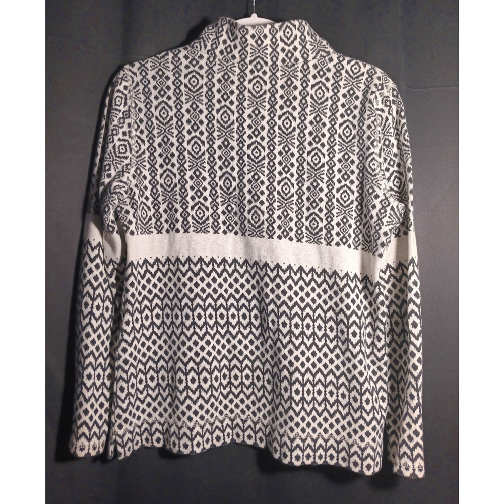 T by Talbots Fair Isle Quarter Zip Women Medium Kangaroo Pocket Sweater - Picture 5 of 6